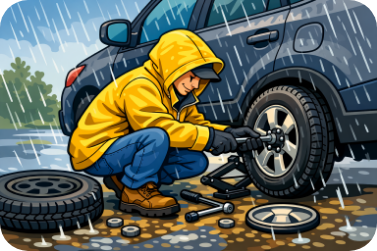flat tire image